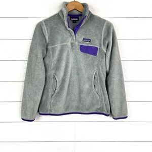 PATAGONIA SnapT Pullover Fleece Gray Purple Small